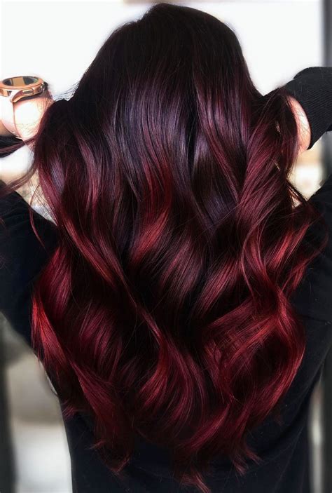 black hair bright red balayage|brown balayage on black hair.